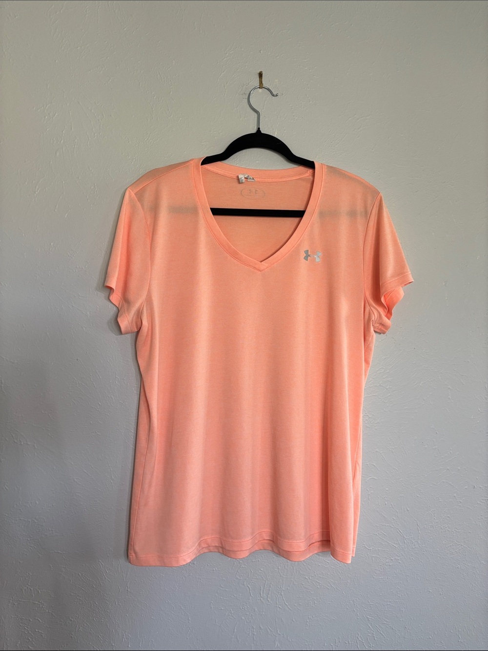 Under Armour Women's Light Orange/Peach V-Neck Tee